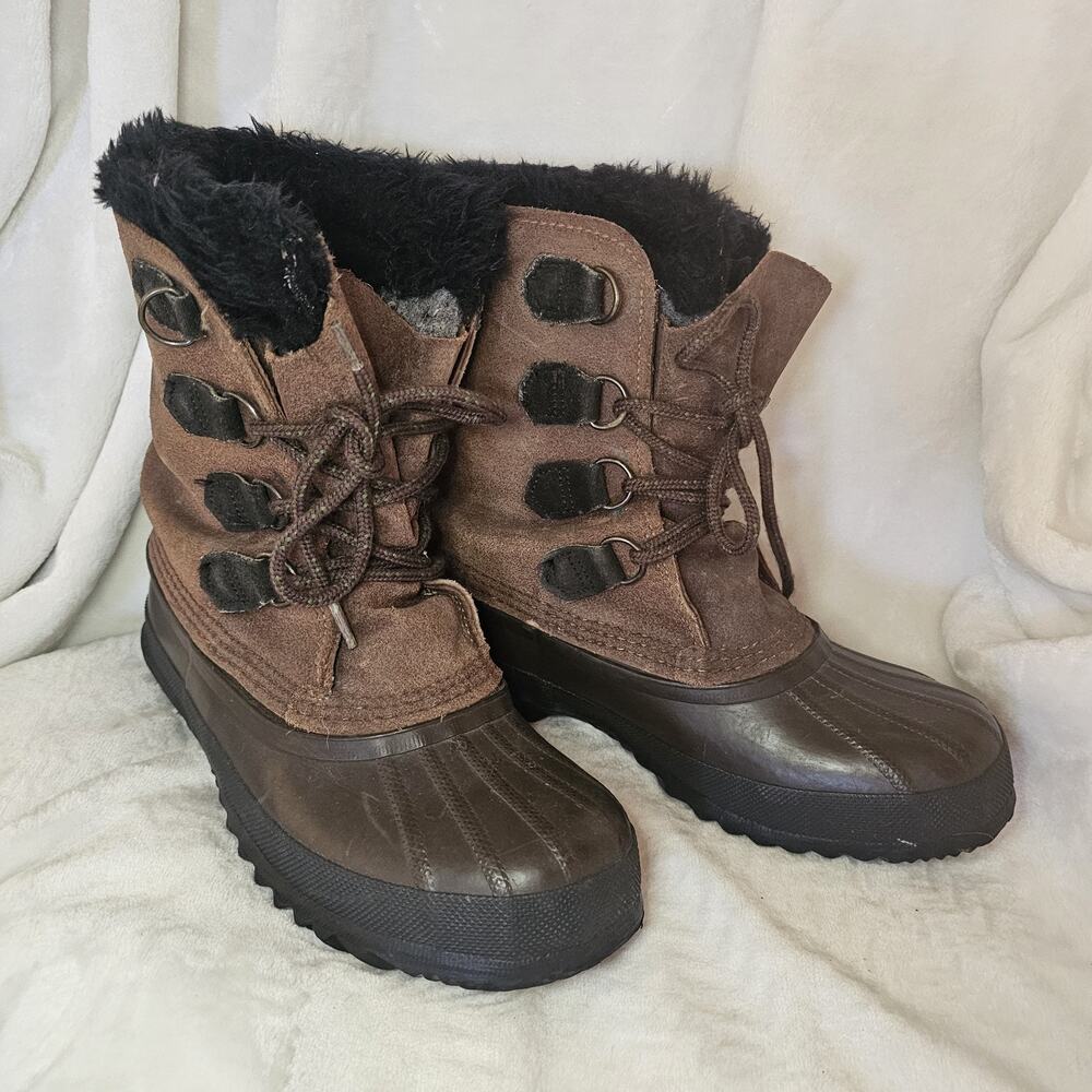 The Sorel x REI Caribou winter boots Brown Women’s size 8 snow leather lace up